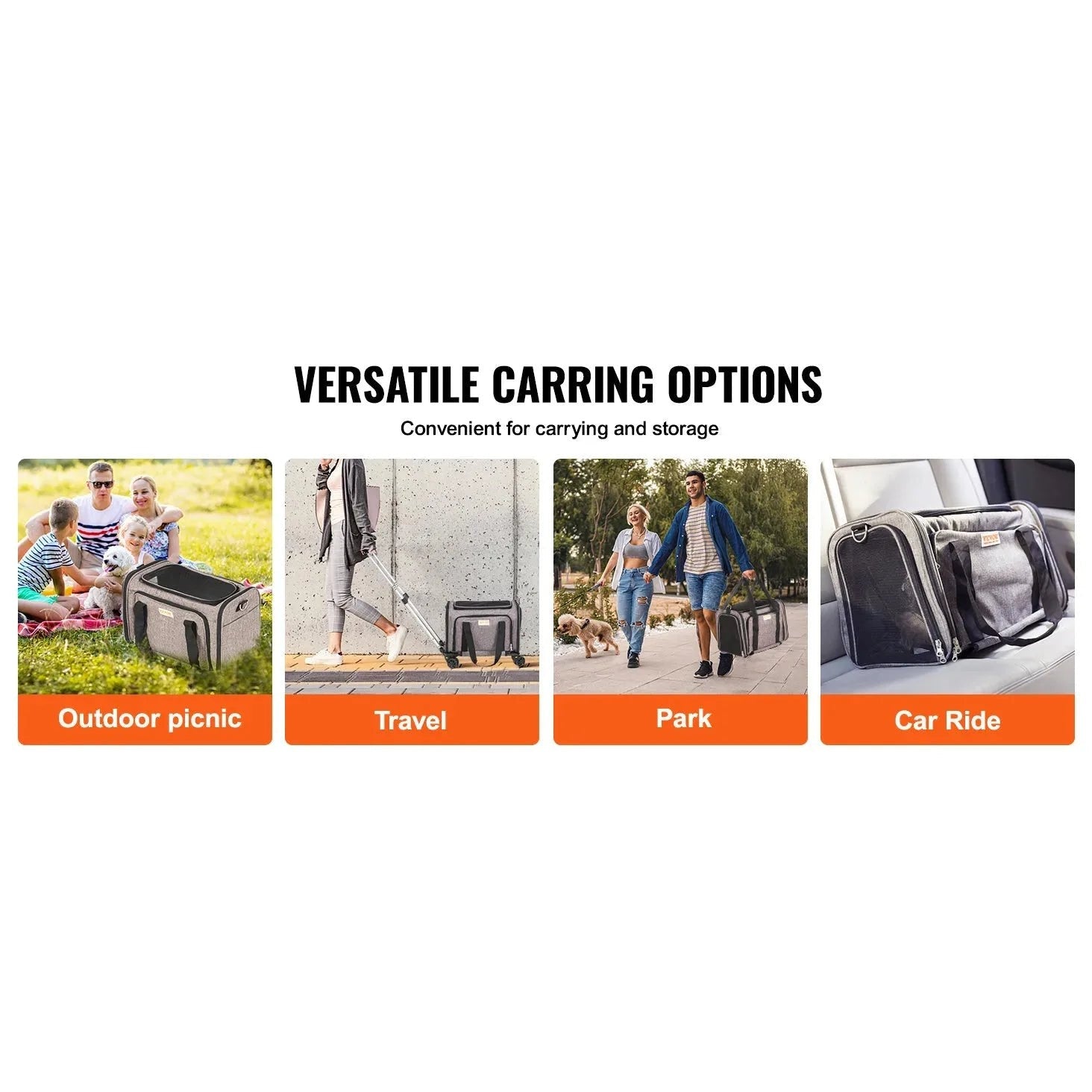 VEVOR Pet Cat Carrier Breathable Outgoing Dog Carry Backpack with Telescopic Handle Wheels and Shoulder Strap for Travel Trip - Finnigan's Play Pen