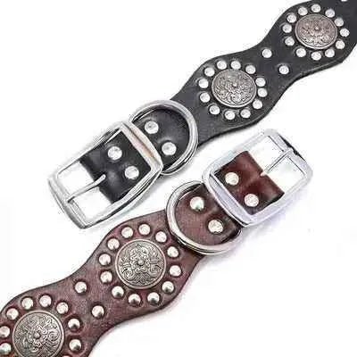 Regal Leather Dog Collar & Lead Set - Finnigan's Play Pen
