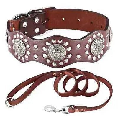 Regal Leather Dog Collar & Lead Set - Finnigan's Play Pen