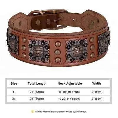 Regal Paws Rugged Chic Leather Dog Collar - Finnigan's Play Pen