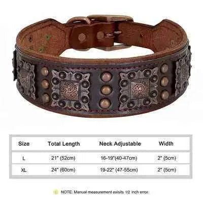Regal Paws Rugged Chic Leather Dog Collar - Finnigan's Play Pen