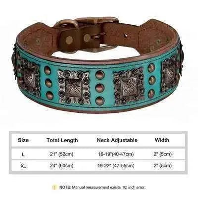 Regal Paws Rugged Chic Leather Dog Collar - Finnigan's Play Pen