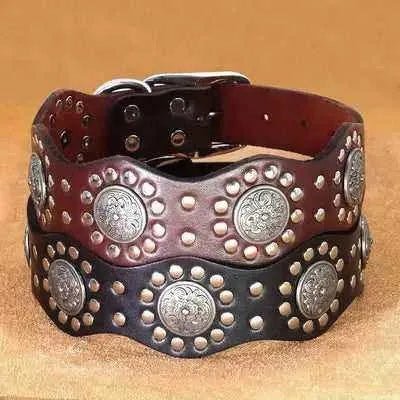 Regal Paws Rugged Chic Leather Dog Collar - Finnigan's Play Pen