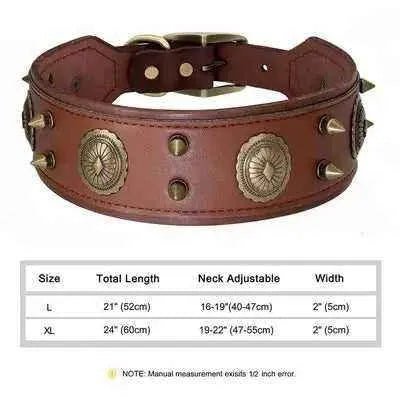 Regal Paws Rugged Chic Leather Dog Collar - Finnigan's Play Pen