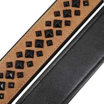 Rockstar Red Padded Leather Stud Dog Collar for Medium Breeds - Finnigan's Play Pen