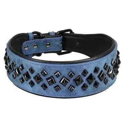Rockstar Red Padded Leather Stud Dog Collar for Medium Breeds - Finnigan's Play Pen