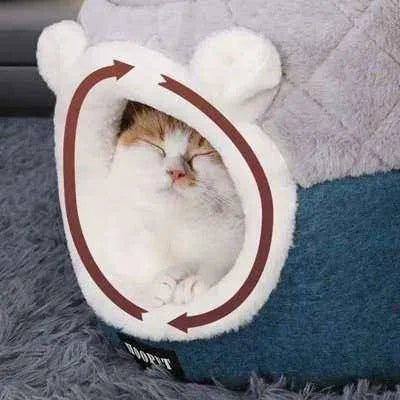 Snuggle Haven Pet Bed š¾ Cozy Convertible Cat House & Cushion - Finnigan's Play Pen