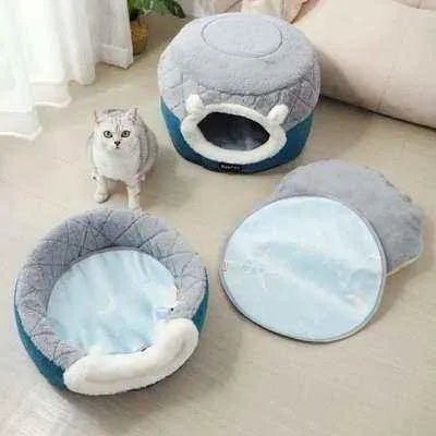Snuggle Haven Pet Bed š¾ Cozy Convertible Cat House & Cushion - Finnigan's Play Pen