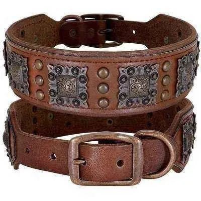 Spike Leather Dog Collar - Finnigan's Play Pen