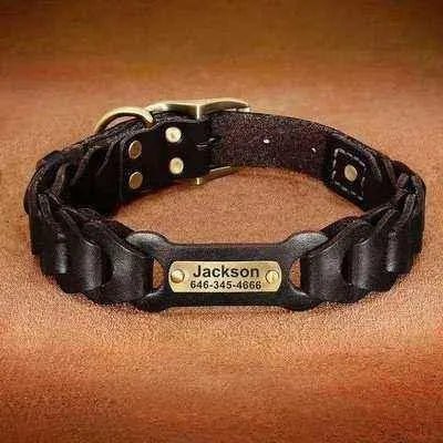 Didog Personalised Leather Dog Collar - Finnigan's Play Pen