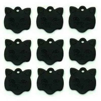 Engraved Cat Face ID Tag - Personalised Aluminium Pet Name Plate - Finnigan's Play Pen