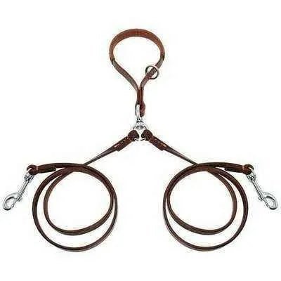 Golden Double Leather Pet Leads - Set of 2 - Finnigan's Play Pen