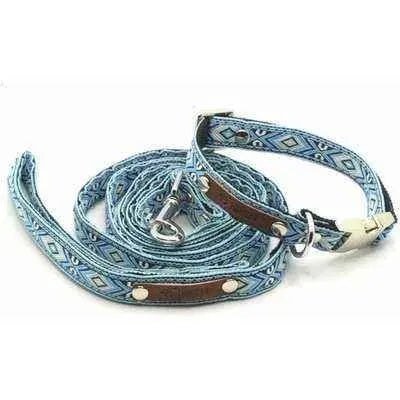 Luxury Bespoke Cotton Dog Collar & Leash Set - Finnigan's Play Pen