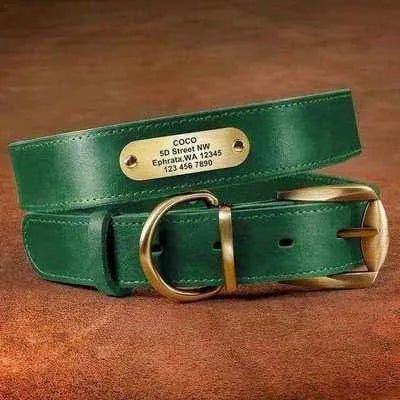 Luxury Leather Dog Collar with Personalised Engraving - Finnigan's Play Pen
