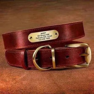 Luxury Leather Dog Collar with Personalised Engraving - Finnigan's Play Pen