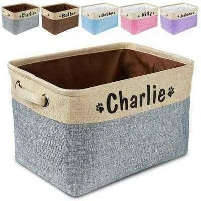 Personalised Pet Toy Storage Basket by Luxurious Paws Commissioned Canine Cache - Finnigan's Play Pen