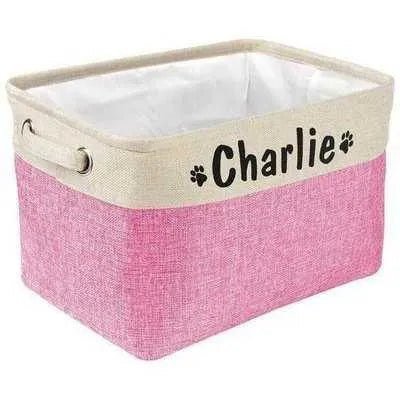 Personalised Pet Toy Storage Basket by Luxurious Paws Commissioned Canine Cache - Finnigan's Play Pen
