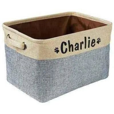 Personalised Pet Toy Storage Basket by Luxurious Paws Commissioned Canine Cache - Finnigan's Play Pen
