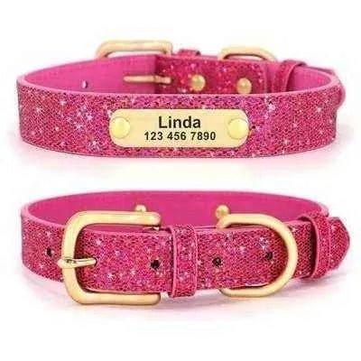 Personalised Sequin Sparkle Pet ID Collar - Finnigan's Play Pen
