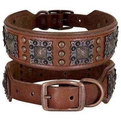 Spike Leather Dog Collar - Finnigan's Play Pen