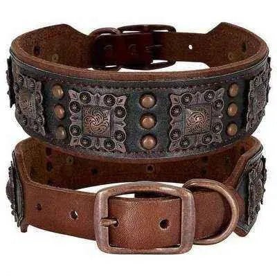 Spike Leather Dog Collar - Finnigan's Play Pen