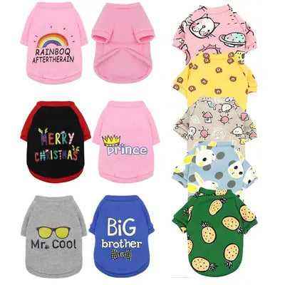 Cute Small Dog Clothes Soft Cotton Puppy Cat Christmas Clothing Spring Autumn Medium Cats Dogs Sweater Chihuahua Yorkshire