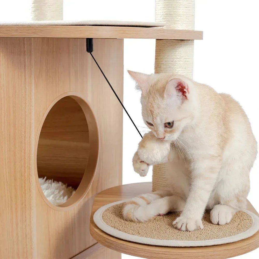 Cat Tree Cat Tower with Scratching Posts and Plush Condo Cat Furniture for Small Spaces Multi-Level Stand House Activity Tower