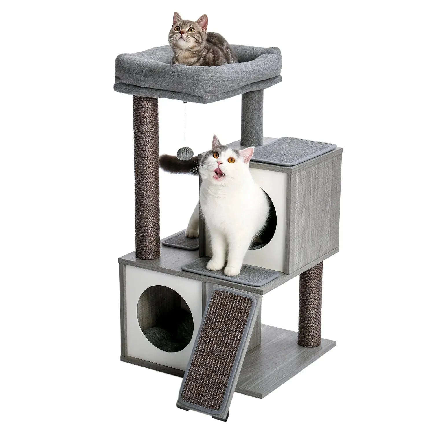 Cat Tree Cat Tower with Scratching Posts and Plush Condo Cat Furniture for Small Spaces Multi-Level Stand House Activity Tower