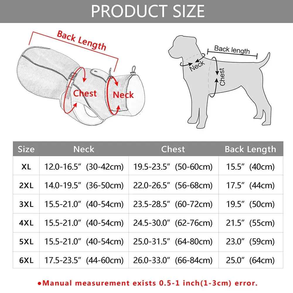 Waterproof Big Dog Clothes Warm Large Dog Coat Jacket Reflective Raincoat Clothing For Medium Large Dogs French Bulldog XL-6XL