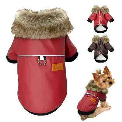 Cool Dog Leather Jacket Coat Warm Winter Pet Clothing Outfit French Bulldog Clothes Coats for Small Medium Dogs