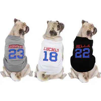 Customized Dog Clothes Vest Soft Cotton Puppy Cat Vest T-shirt Personalized Pet Clothing Outfit For Small Medium Dogs Cats S-3XL