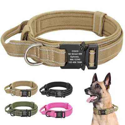 Elite Guardian Personalised Military Tactical Dog Collar for Large Dogs