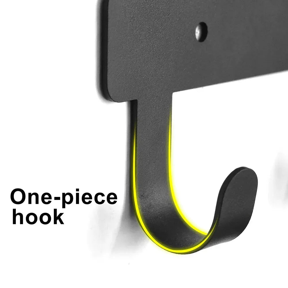 Wall-Mounted Hanger For Dogs Cats Black Metal Dog Clothes Leash Hangers Key Holder Rangement Hooks Hangers Storage Pet Supplier