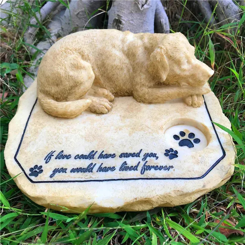 Personalized Pet Memorial Stones Garden Stones Dog Memorial Stones with A Sleeping Dog On The Top JSYS