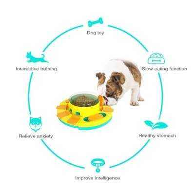 Dog Puzzle Toy IQ Cat Bowl Slow Feeder Treat Interactive Training Food  Dispenser