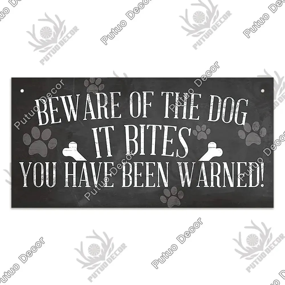 Putuo Decor Pet Dog Love Gifts Wooden Plaque Sign Wood Hanging Sign for Dog House Decor Home Decoration Wooden Wall Plaque - Finnigan's Play Pen