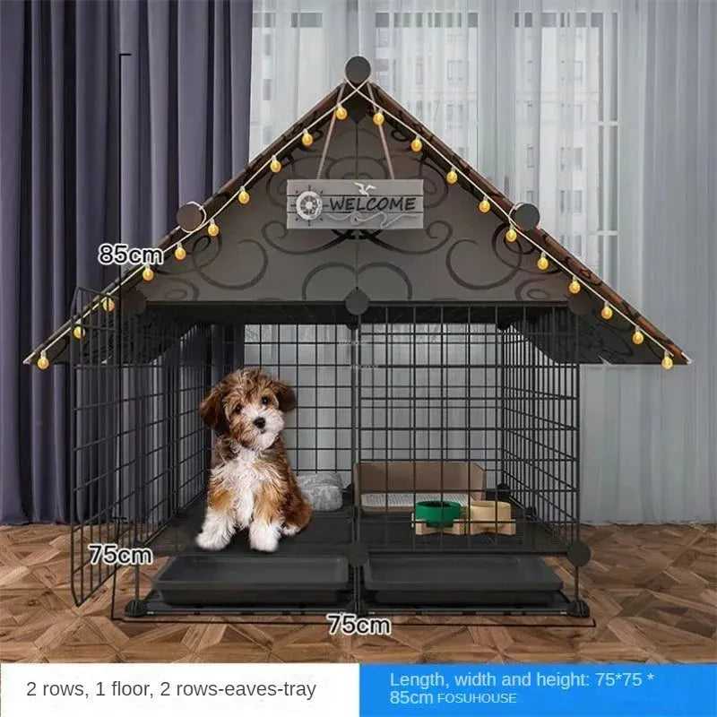 Simple Iron Living Room Dog Houses Indoor Balcony Pomeranian Teddy Dog Kennel Pet Fences Creative Home Puppy Courtyard Pet Cage