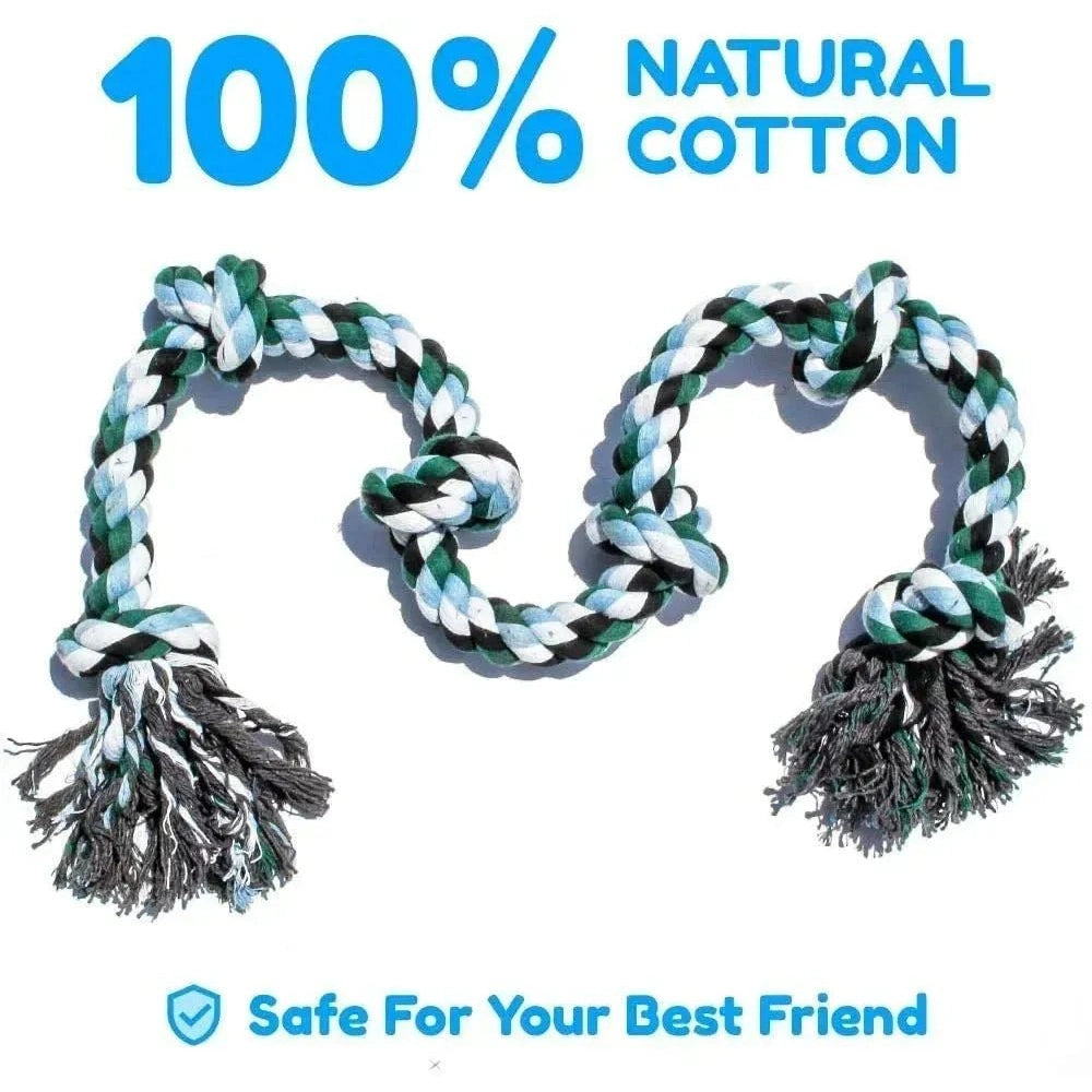 ATUBAN Giant Dog Rope Toy for Extra Large Dogs-Indestructible Dog Toy for Aggressive Chewers and Large Breeds 42IN Long 6 Knot