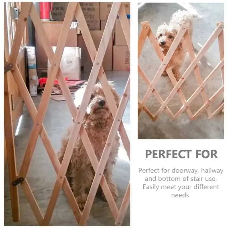 Pet Wooden Fence 1PC Cat & Dog Separation Gate Enclosure Cage Baby Indoor Safety Child Sliding Door Bamboo Wooden Gate