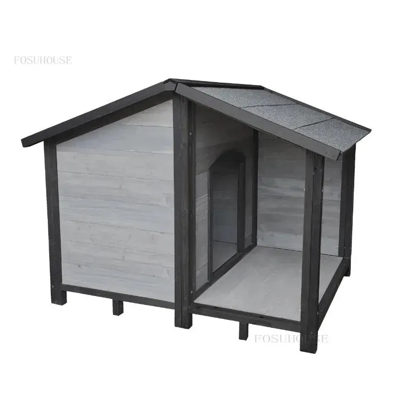 Outdoor Solid Wood Waterproof Dog Houses Large, Medium and Small Anti-corrosion Pet Houses Villa Indoor Dog House Kennels B