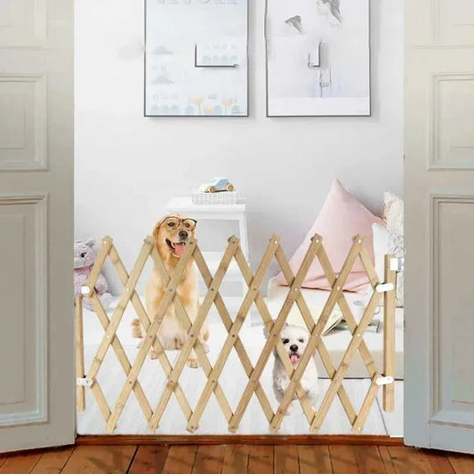 Pet Wooden Fence 1PC Cat & Dog Separation Gate Enclosure Cage Baby Indoor Safety Child Sliding Door Bamboo Wooden Gate