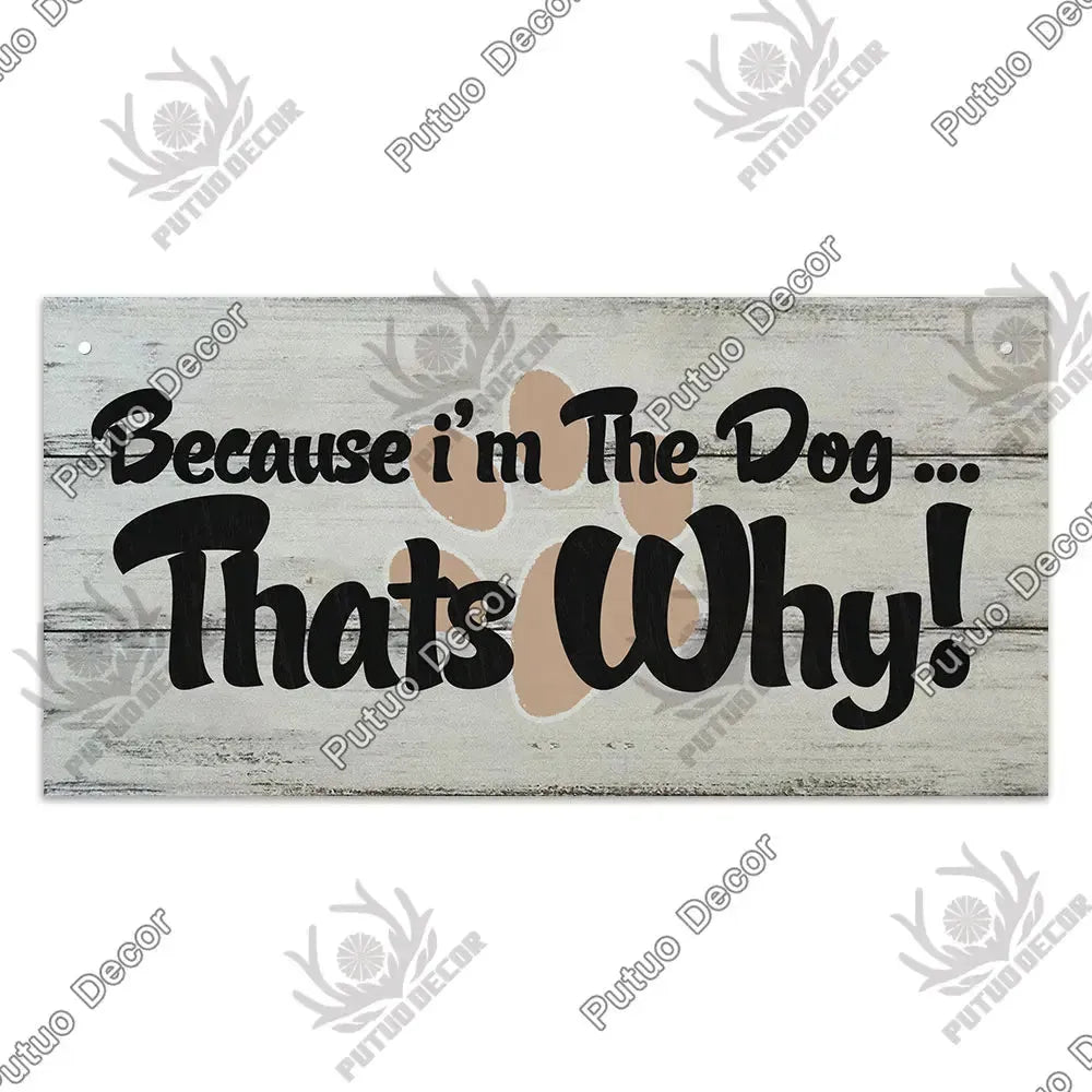 Putuo Decor Pet Dog Love Gifts Wooden Plaque Sign Wood Hanging Sign for Dog House Decor Home Decoration Wooden Wall Plaque - Finnigan's Play Pen