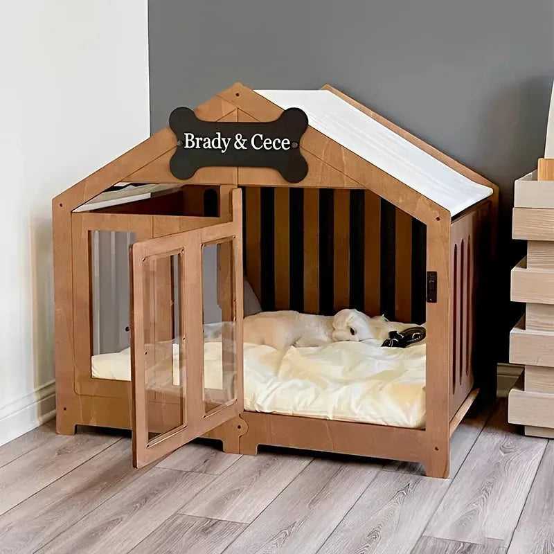 Burliness Simple Kennel Cage Pleasantly Cool Wooden Ample Space Kennel Dog House Comfort Balcony Los Perros Dog Supplies LVKC