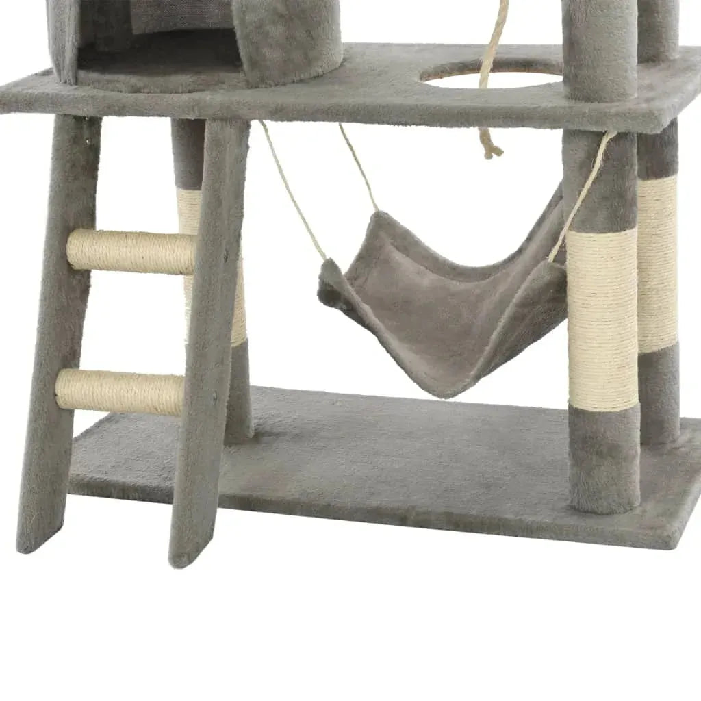 Cat Tree with Sisal Scratching Posts 140 cm Grey