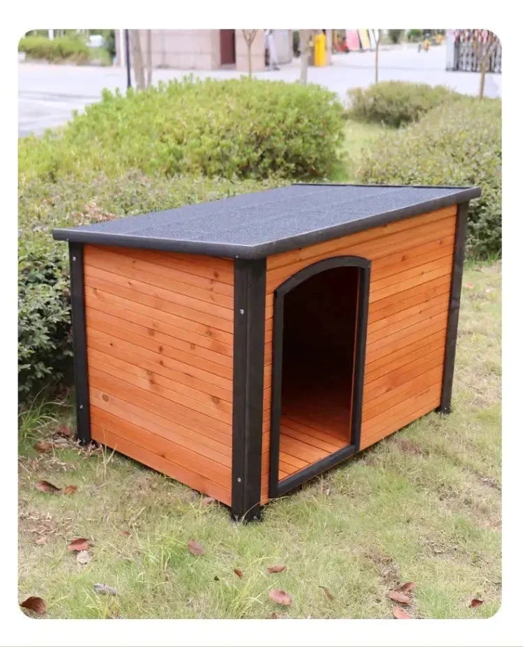 Solid Wooden Dog House Waterproof Outdoor Kennel Cage Small Large Breed Dogs Dog House Samoyeds Kennel Pet House H