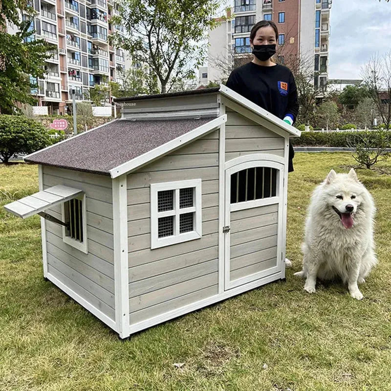 Four Seasons Universal Warm Large Dog House Wooden Dog Kennels Outdoor Rainproof Pet Kennel Indoor Garden Dog House Type Kennel