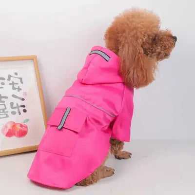 Mesh Breathable Small Dog Raincoat Reflective Durable Dog Pet Clothes with Hood Pocket Puppy Rain Jacket for Small Medium Dog