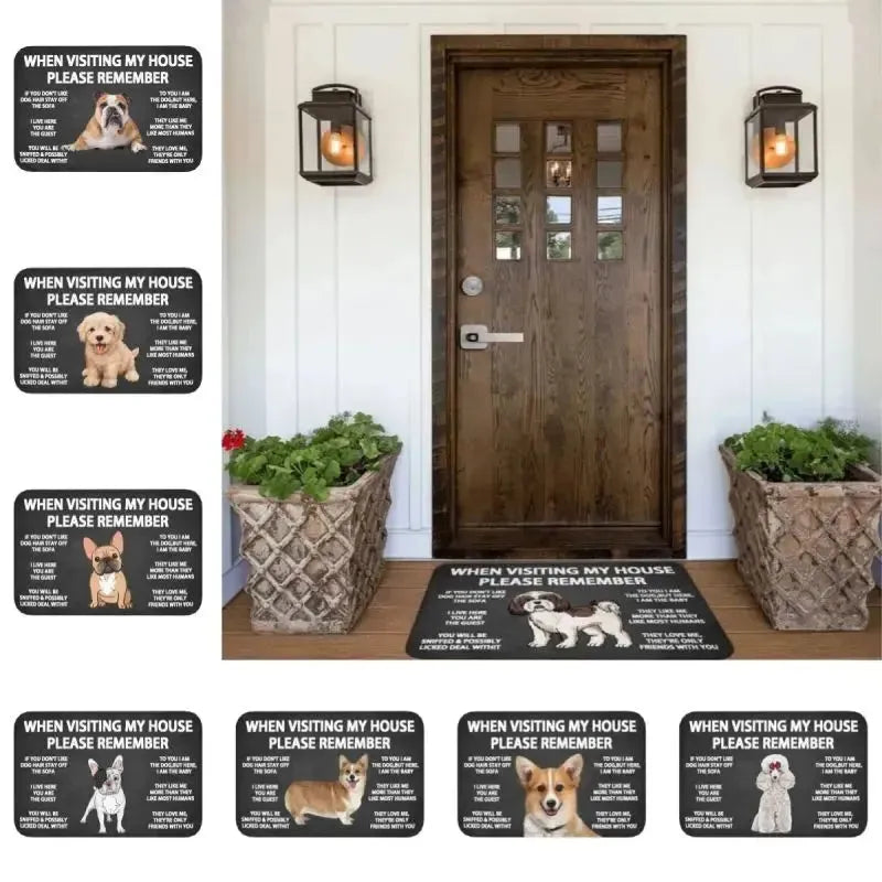 Dog Welcome Mat Entrance Doormat Non-slip Corridor Porch Floor Washable Carpet Indoor Bathroom Bedroom Kitchen Accessories Rug