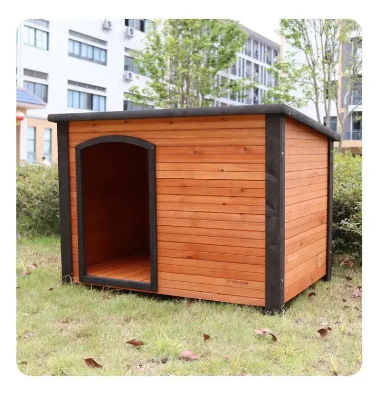 Solid Wooden Dog House Waterproof Outdoor Kennel Cage Small Large Breed Dogs Dog House Samoyeds Kennel Pet House H