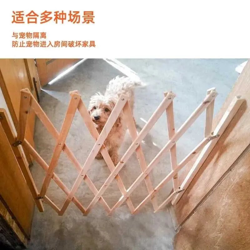 Pet Wooden Fence 1PC Cat & Dog Separation Gate Enclosure Cage Baby Indoor Safety Child Sliding Door Bamboo Wooden Gate